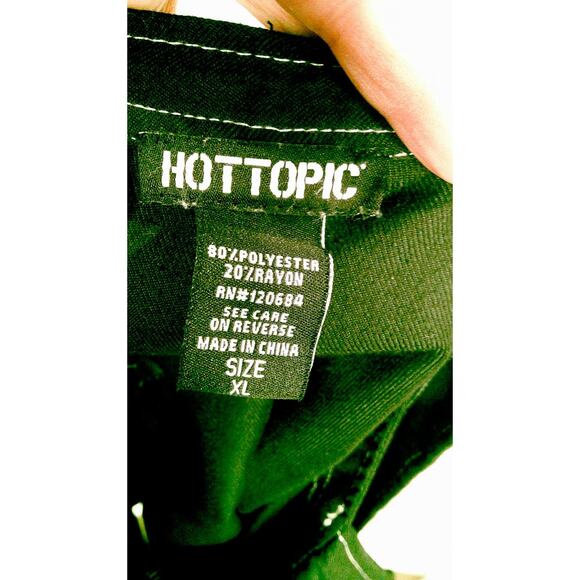 Hot Topic Black with White Stitching Overalls Skirt Women's XL - Picture 5 of 6